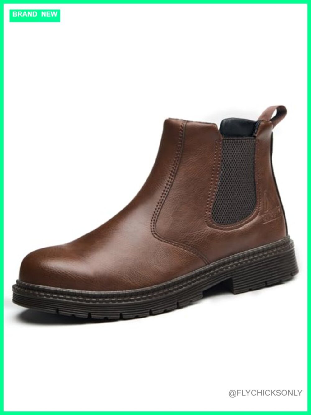 Steel Toe Slip On Work Boots for Construction, Industrial, Waterproof Leather,